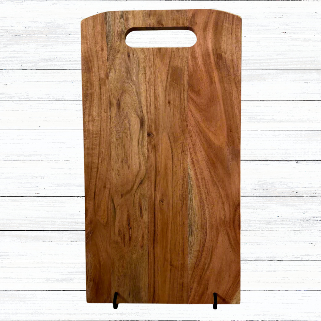 Large Custom Engraved Rectangular Acacia Wood Cutting Board with Handle