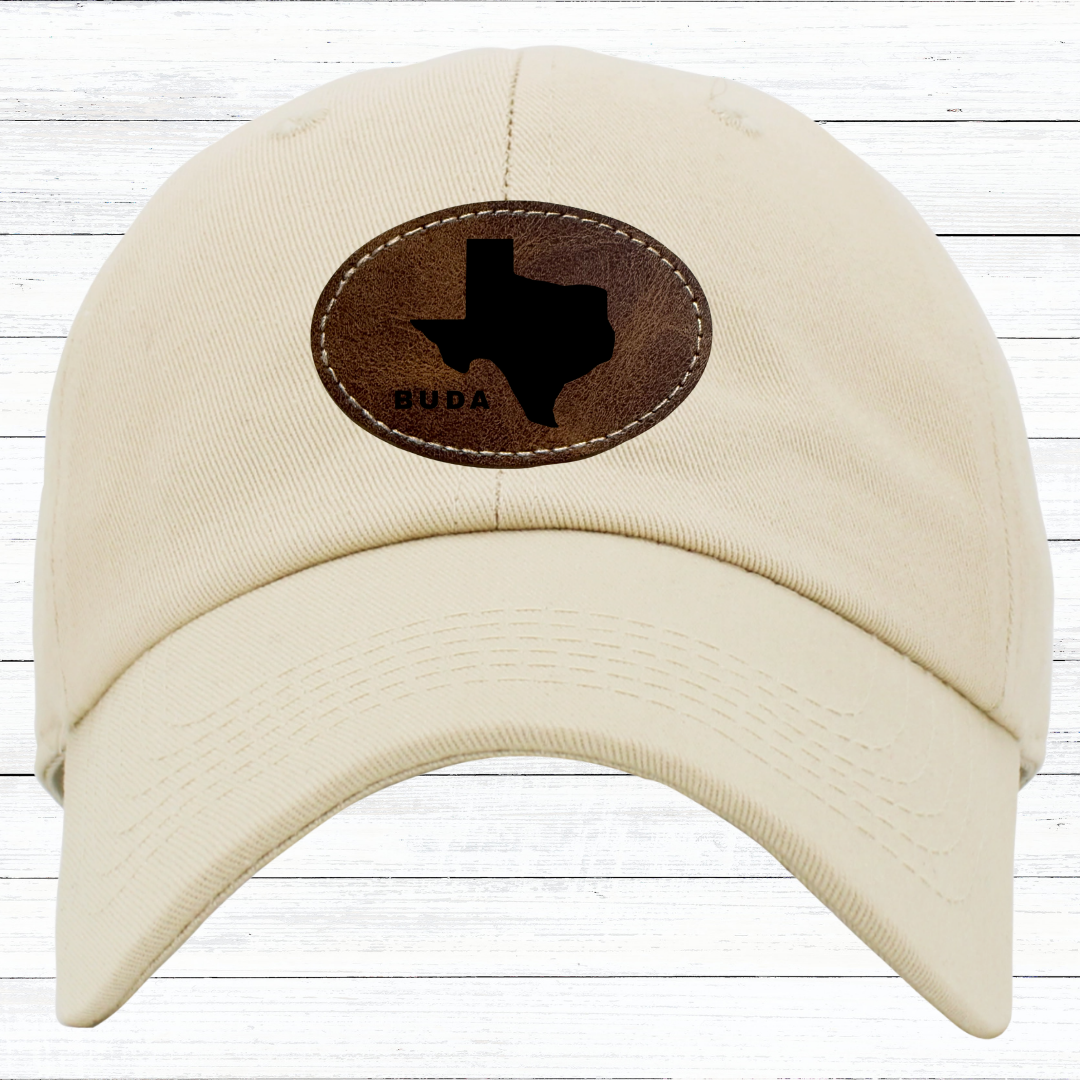 Personalized Low Profile Adjustable Baseball Cap with Engraved Patch