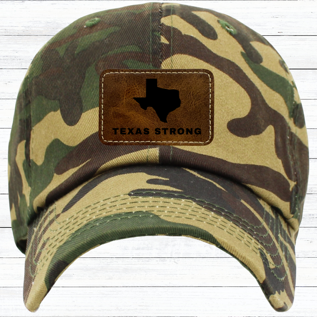 Personalized Low Profile Adjustable Baseball Cap with Engraved Patch