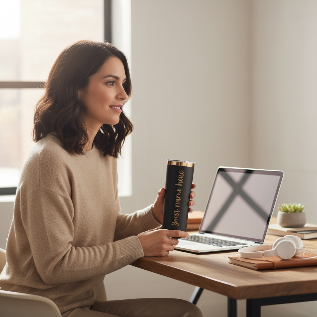 20oz Skinny Tumbler | Gold/Copper Reveal | Custom Engraving Options Available