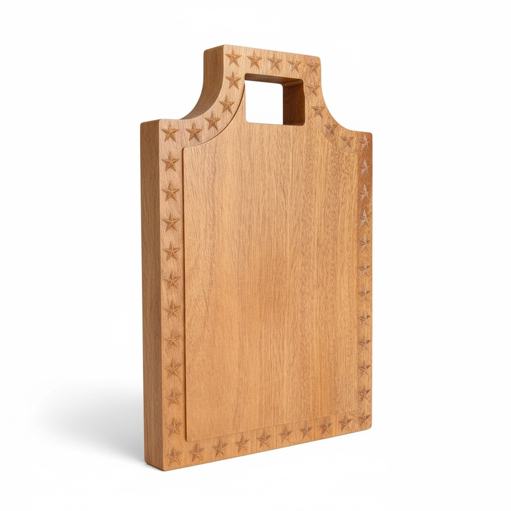 The Freedom Collection | The Liberty | One Solid Piece of Sipo Mahogany Wood | 3D Star Border