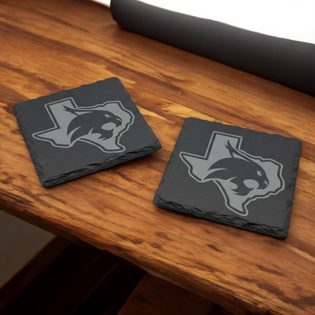 Custom Engraved Slate Coasters | Set of 2