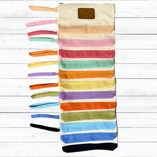 Canvas Pouch with Custom Engraved Patch | 12 Colors