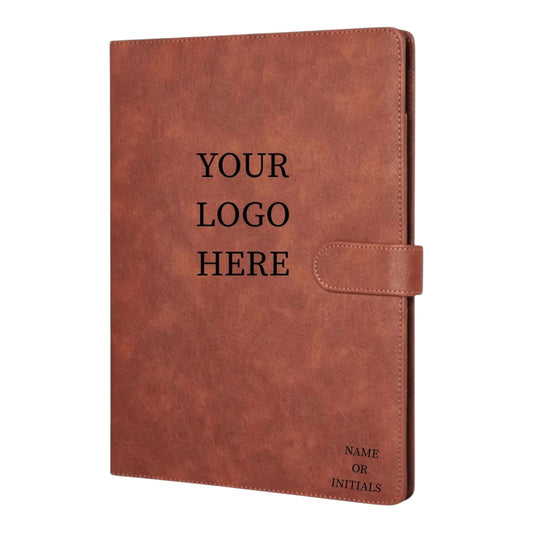 Custom Engraved Leatherette Padfolios | A4 Legal Pads Fit | Pockets & Card Holders | Magnetic Strap Closure