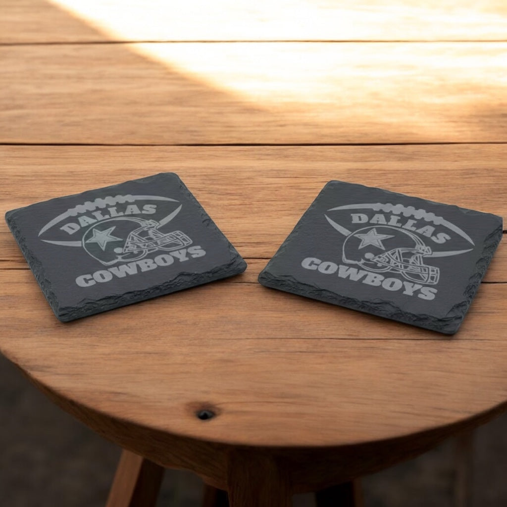 Custom Engraved Slate Coasters | Set of 2