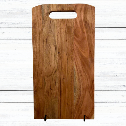 Large Custom Engraved Rectangular Acacia Wood Cutting Board with Handle