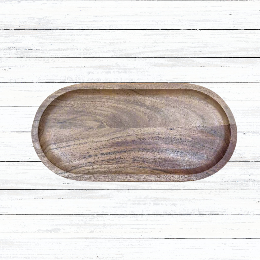Custom Engraved Oval Acacia Wood Tray