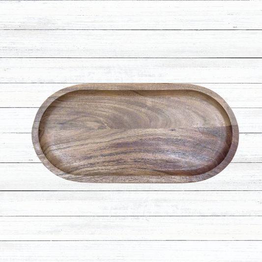 Custom Engraved Oval Acacia Wood Tray