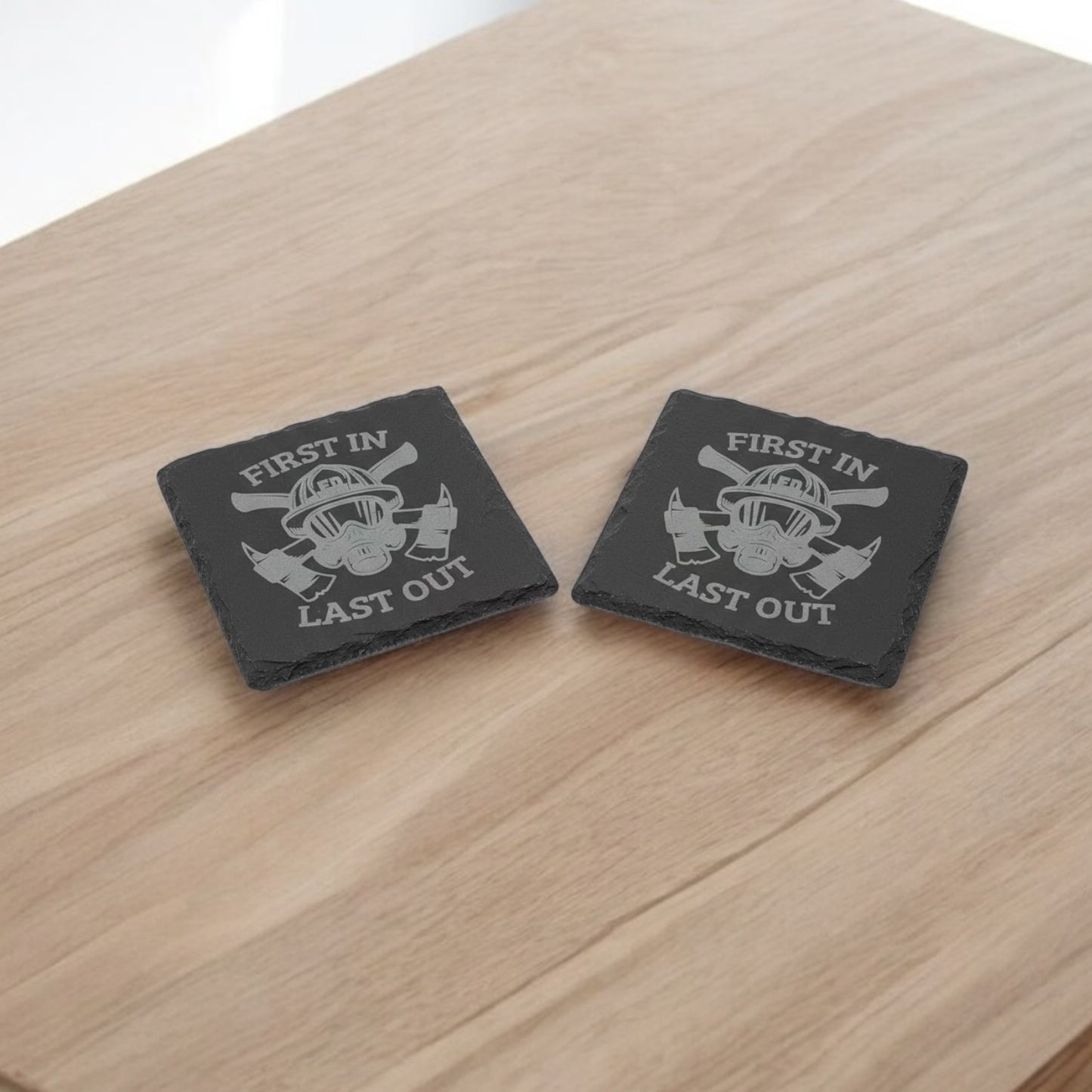Custom Engraved Slate Coasters | Set of 2