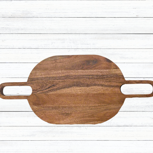 Custom Engraved Double-Handled Acacia Wood Charcuterie Board
