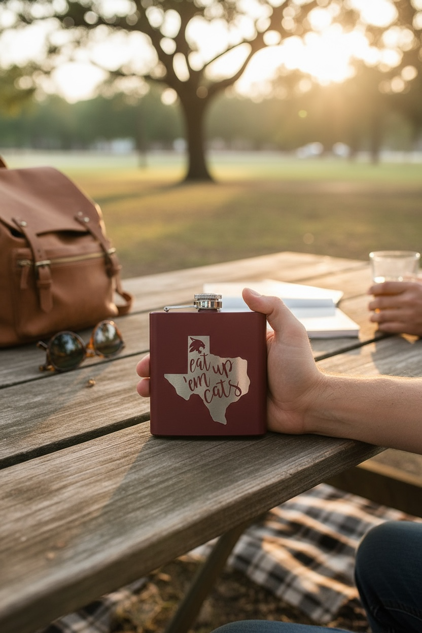 Custom Engraved Powder Coated Flasks | 6oz | With Funnel