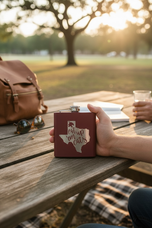 Custom Engraved Powder Coated Flasks | 6oz | With Funnel