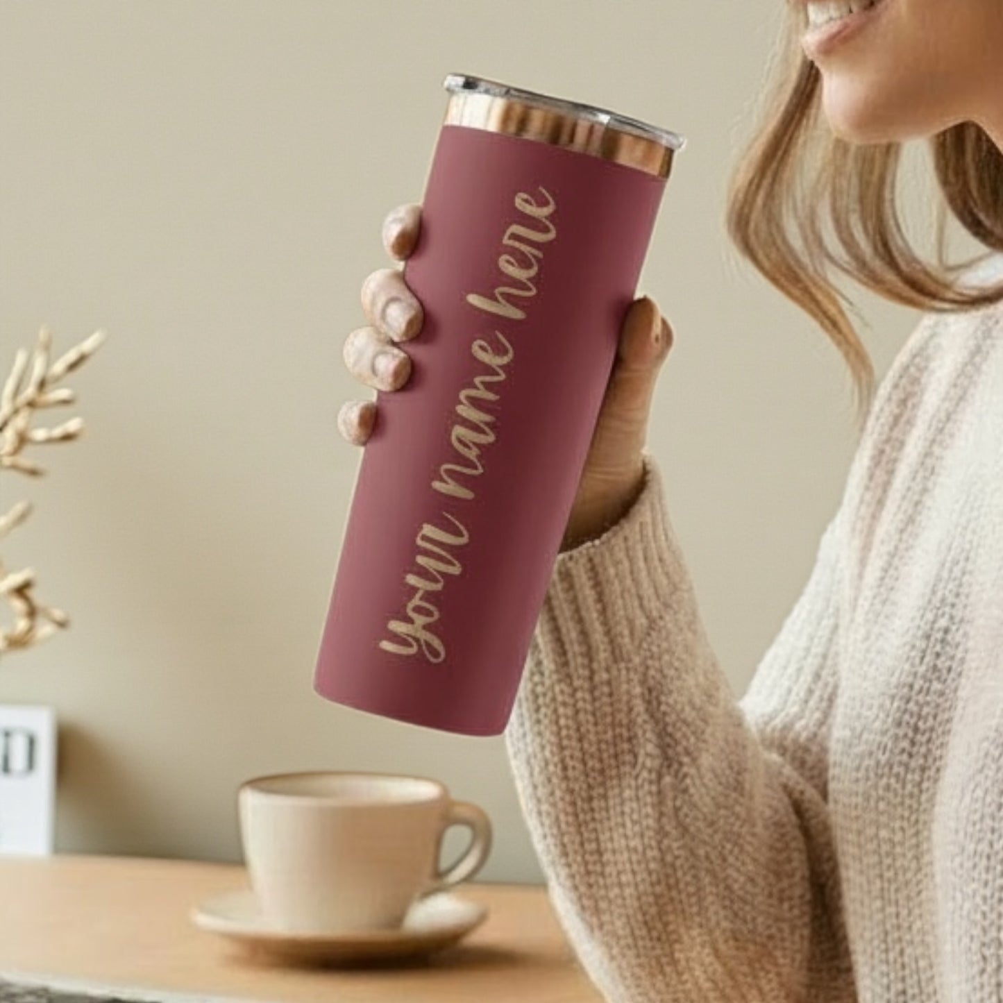 20oz Skinny Tumbler | Gold/Copper Reveal | Custom Engraving Options Available