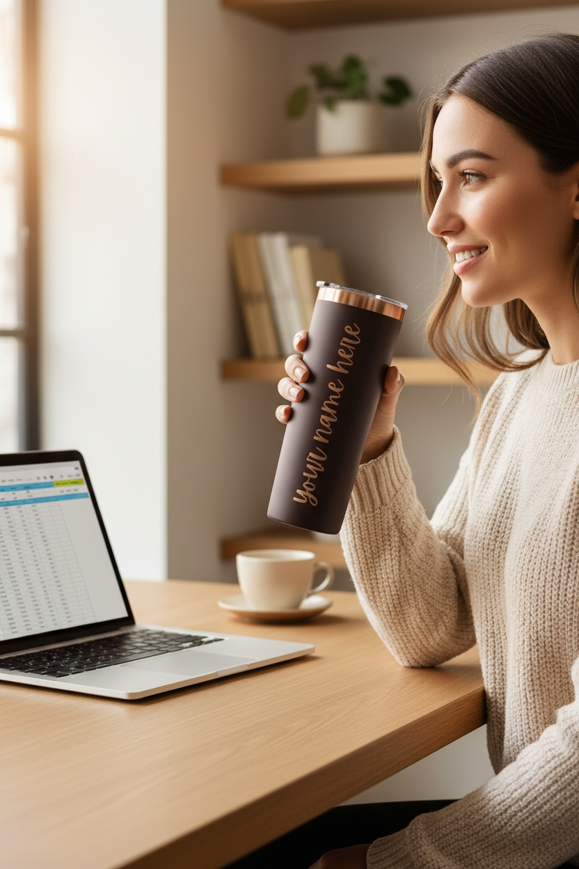 20oz Skinny Tumbler | Gold/Copper Reveal | Custom Engraving Options Available