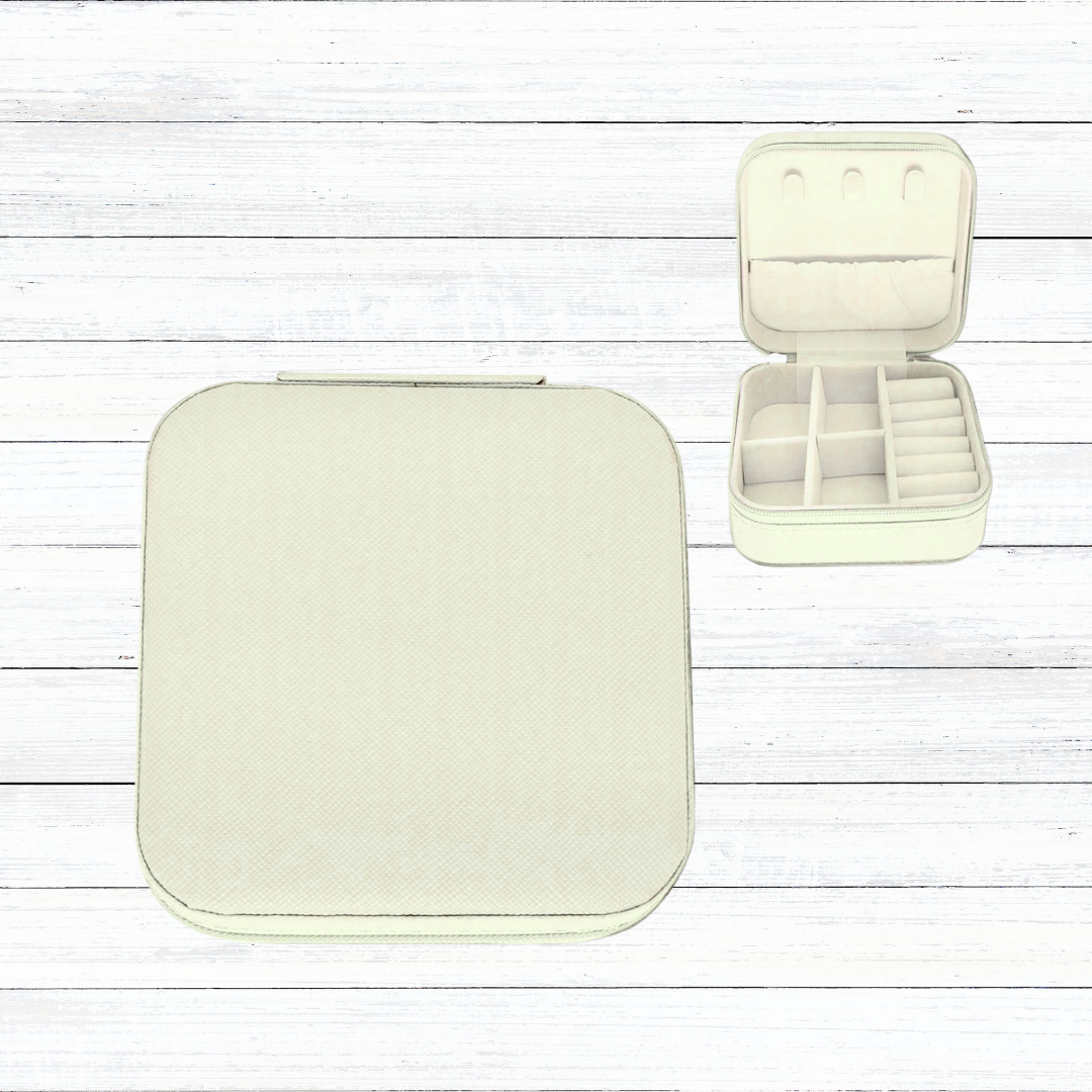 Personalized Monochromatic PU Leather Travel Jewelry Box | 5 Color Options