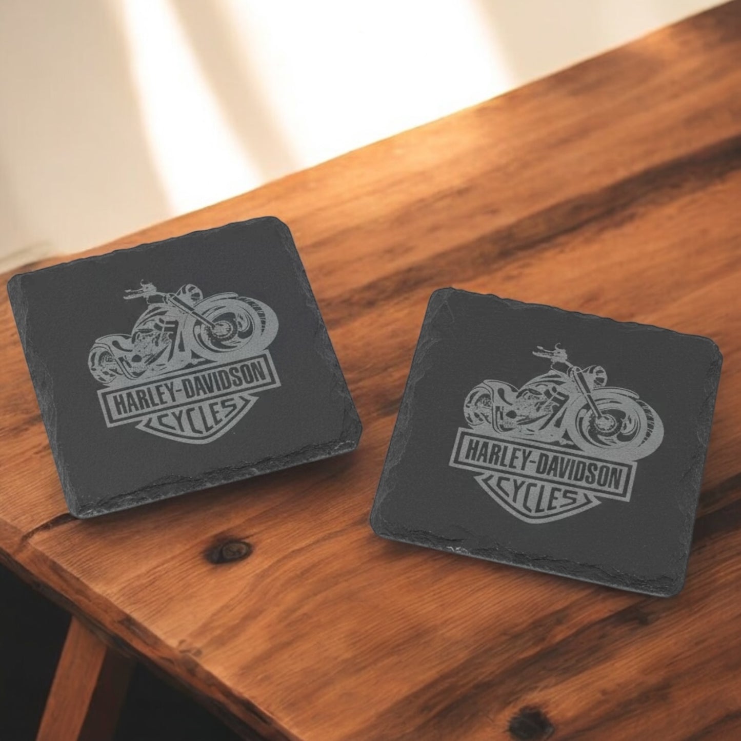 Custom Engraved Slate Coasters | Set of 2