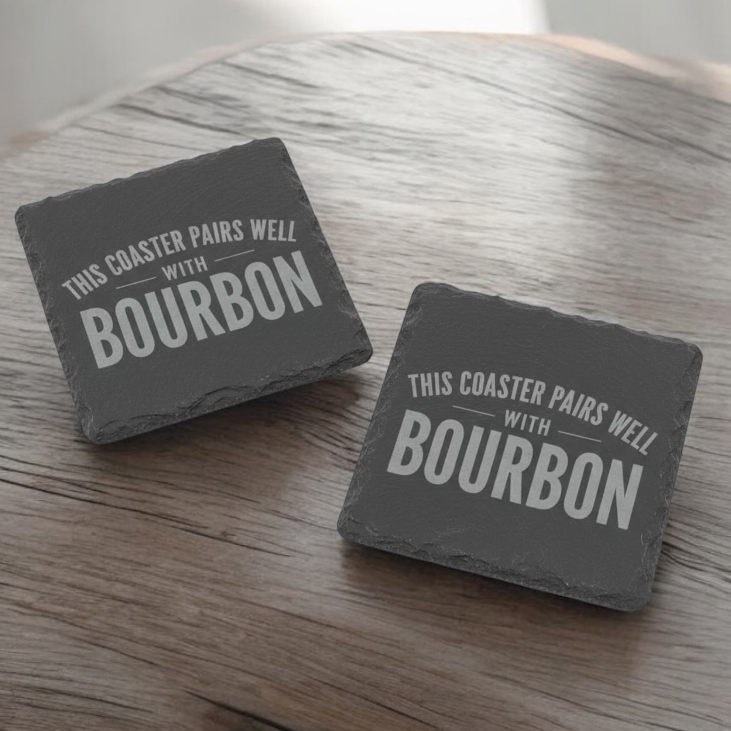 Custom Engraved Slate Coasters | Set of 2