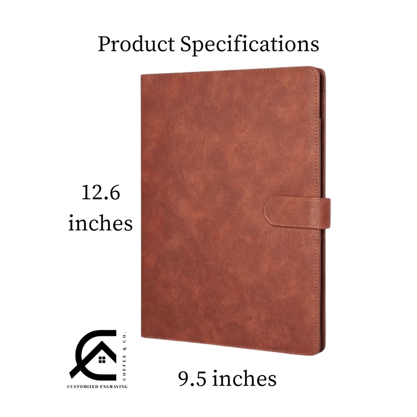 Custom Engraved Leatherette Padfolios | A4 Legal Pads Fit | Pockets & Card Holders | Magnetic Strap Closure