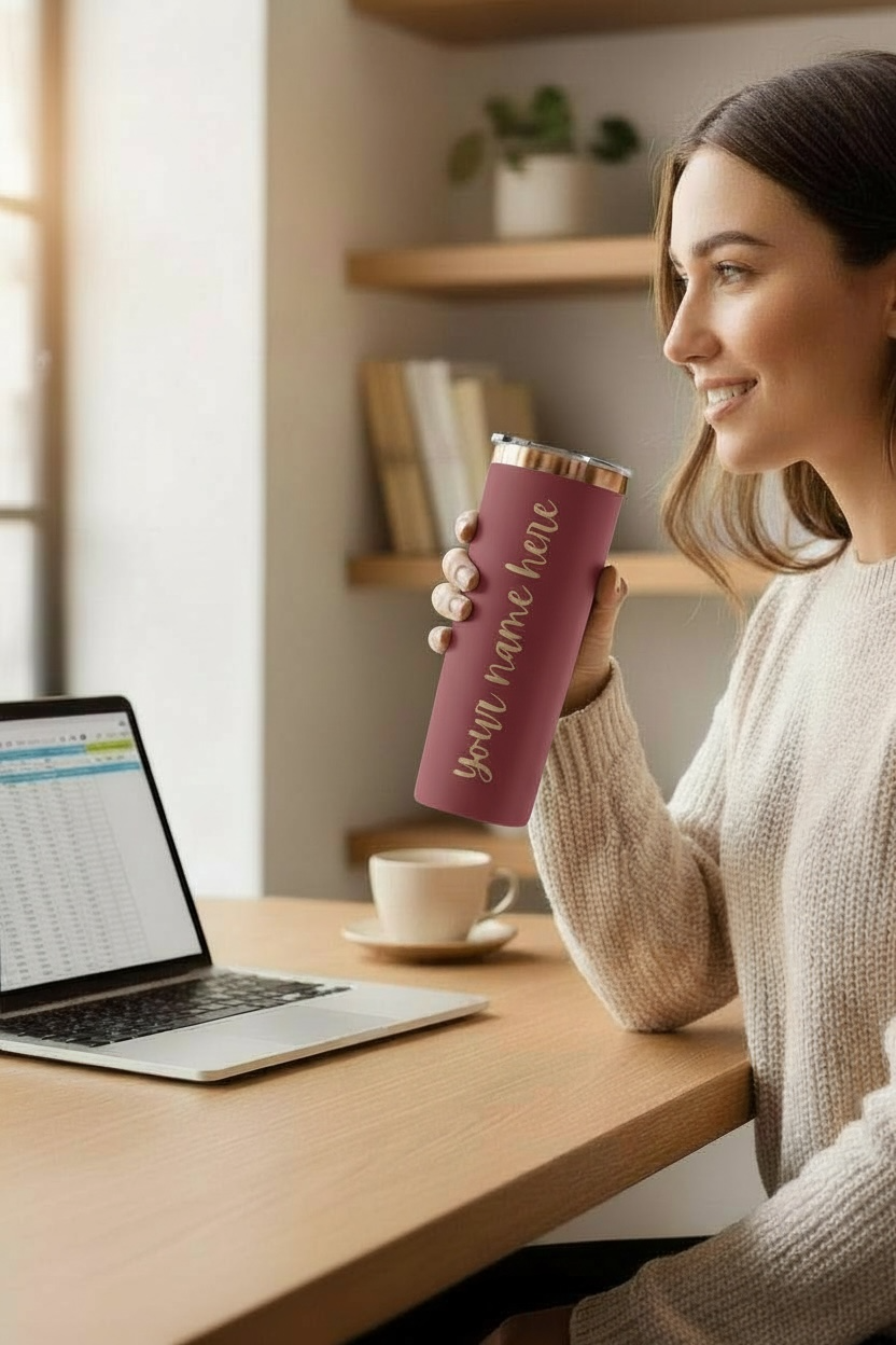 20oz Skinny Tumbler | Gold/Copper Reveal | Custom Engraving Options Available