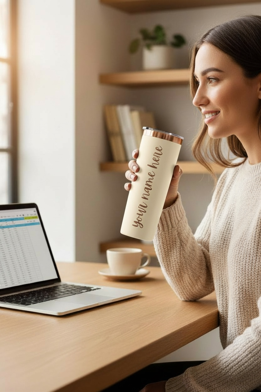 20oz Skinny Tumbler | Gold/Copper Reveal | Custom Engraving Options Available