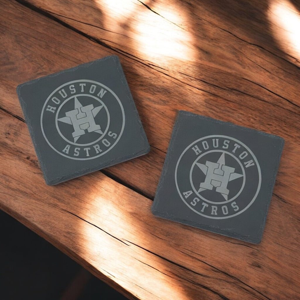 Custom Engraved Slate Coasters | Set of 2