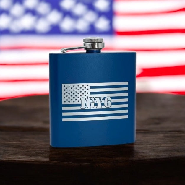 Custom Engraved Powder Coated Flasks | 6oz | With Funnel