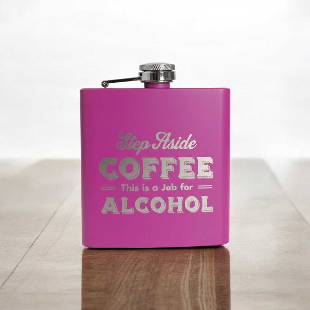 Custom Engraved Powder Coated Flasks | 6oz | With Funnel