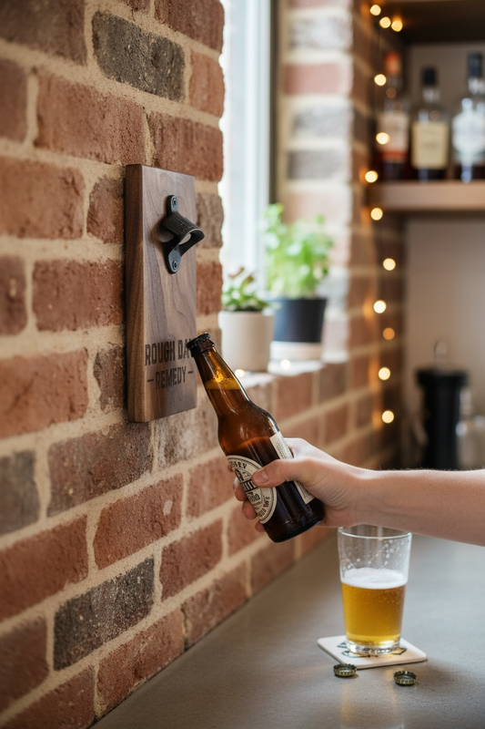 Handmade Bottle Opener Plaques | Walnut | 9.5 x 5 Inches