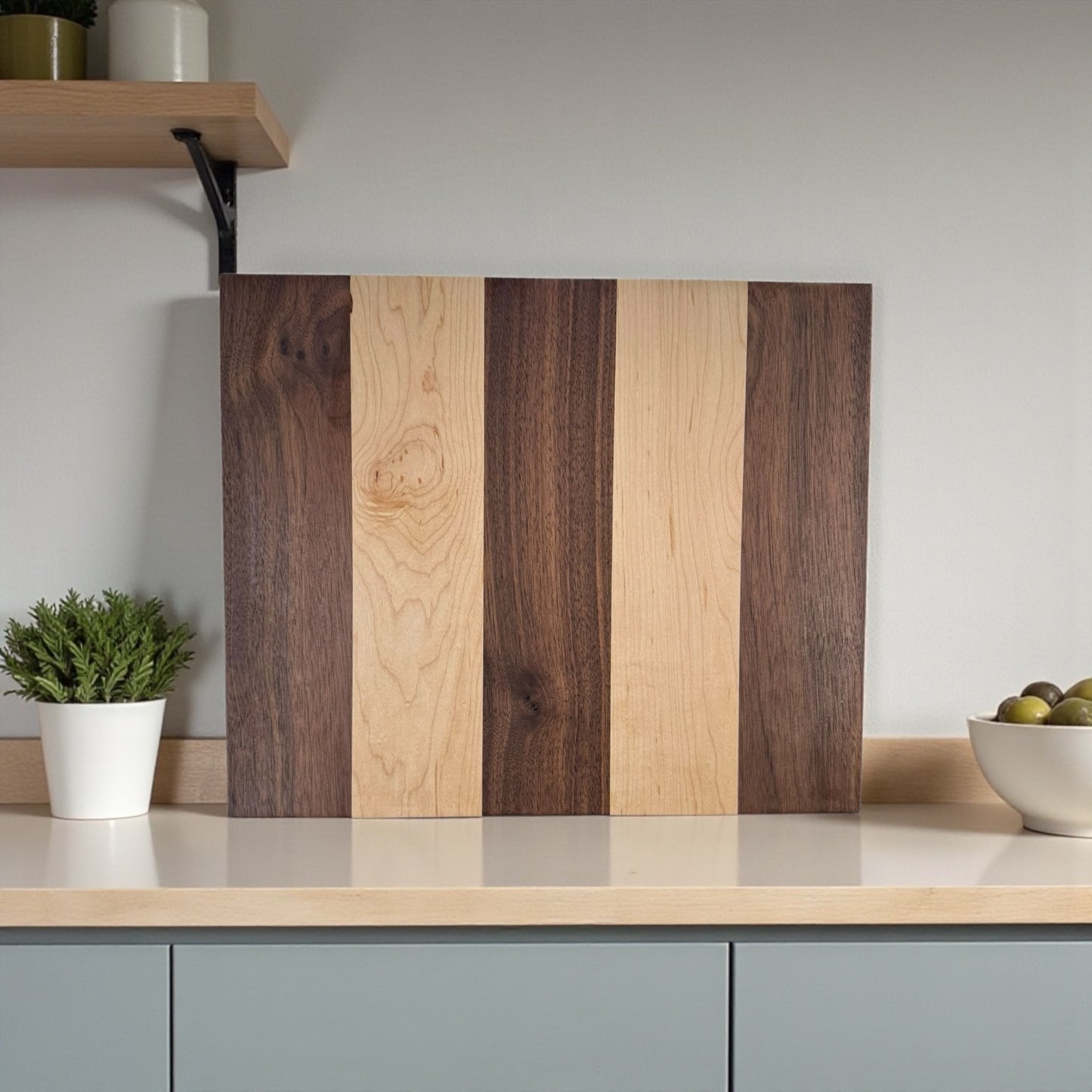 The Luxury Collection | Custom Designed and Handmade Cutting Boards | 14 x 12 Inches | Walnut, Maple & Sipo Wood