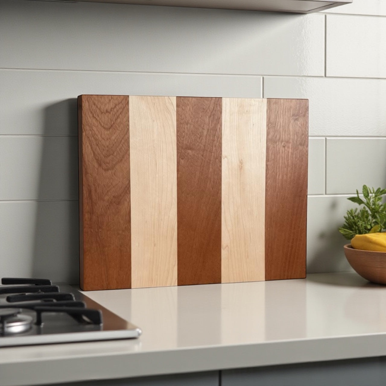 The Luxury Collection | Custom Designed and Handmade Cutting Boards | 14 x 12 Inches | Walnut, Maple & Sipo Wood