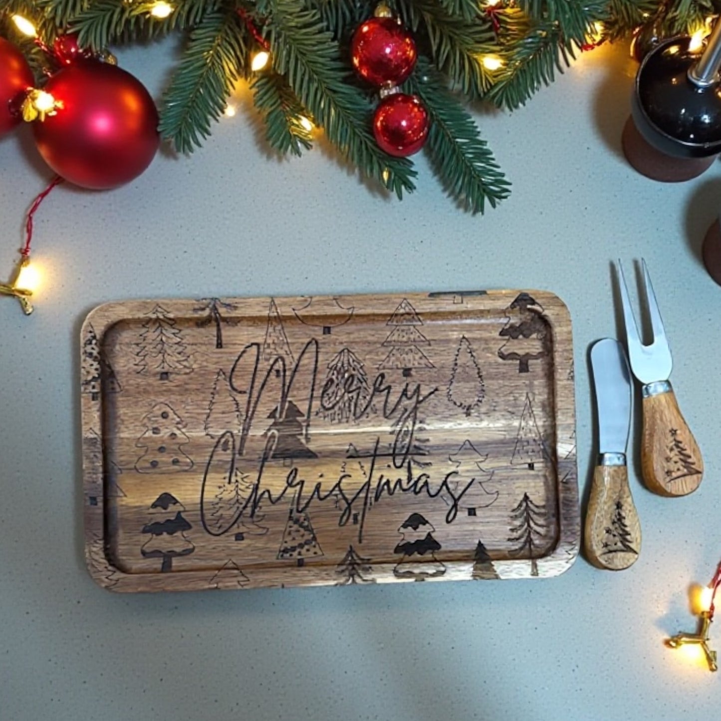 Christmas Cheese Board Set