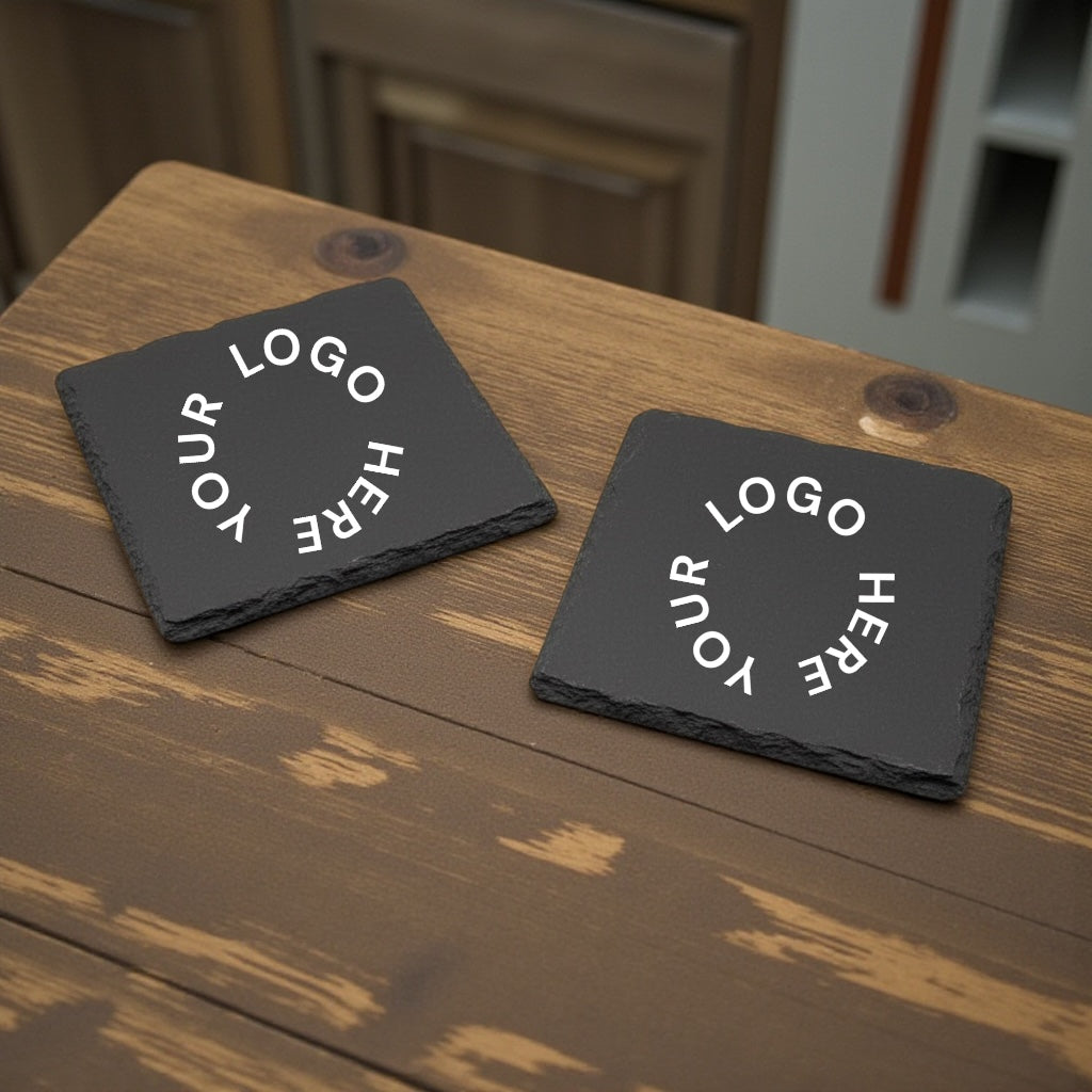 Engraved Slate Coasters | Company and Closing Gifts | Set of 2 or 4
