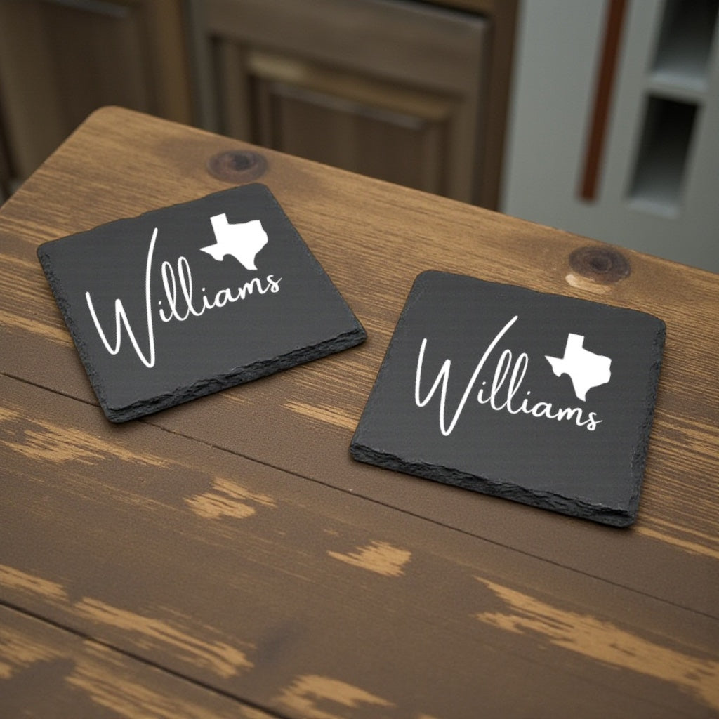 Engraved Slate Coasters | Company and Closing Gifts | Set of 2 or 4