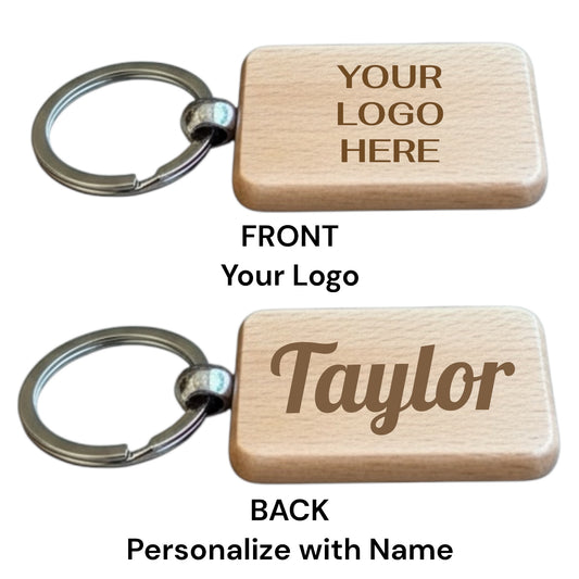 Engraved Wooden Keychains | Brand with your Logo | Personalize for your Clients | Company Gifts