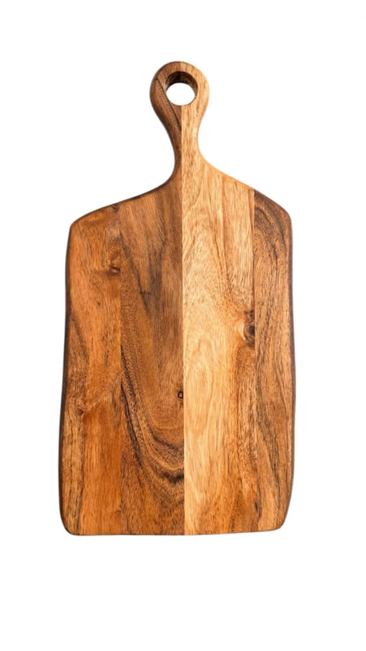 Custom made Acacia Wood Cutting & Charcuterie Board with Handle